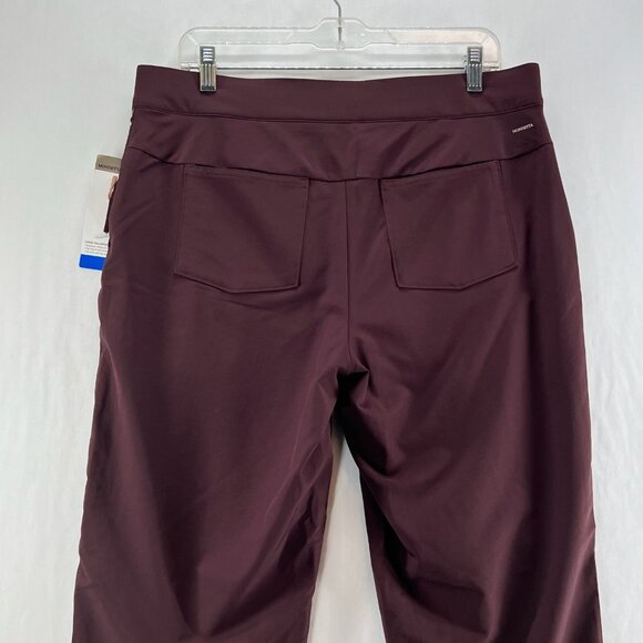 Mondetta Lined Tailored Pants 10 High-Rise Comfort Stretch Elastic Waist Maroon - Picture 9 of 14